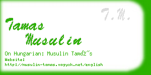 tamas musulin business card